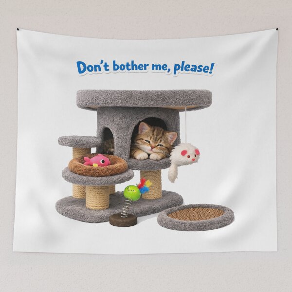 Item preview, Don’t Bother Me, Please! Cozy Kitten Hideaway designed and sold by BlissBlvdShop.