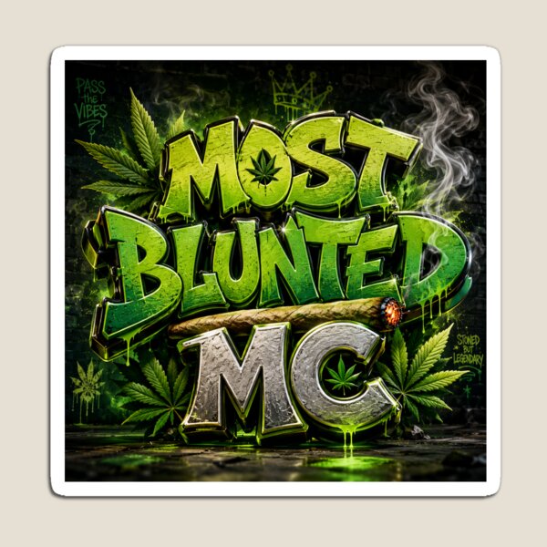 Item preview, Most Blunted MC – 3D Cannabis Graffiti Art designed and sold by TrackHead.