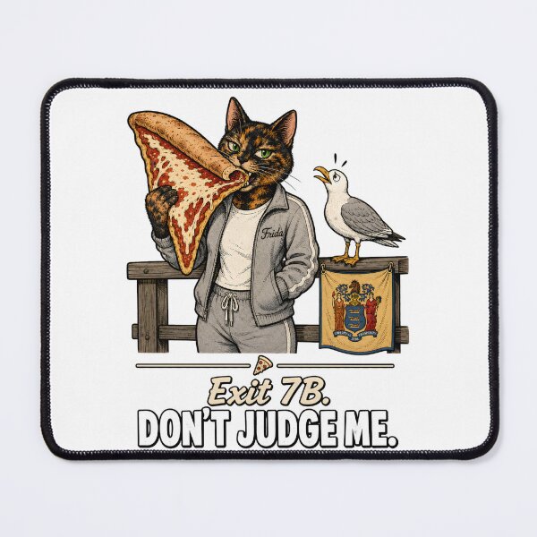 Item preview, New Jersey — Tortoiseshell Cat Seagull Boardwalk Pizza Humor Gift designed and sold by Martin's_Design.