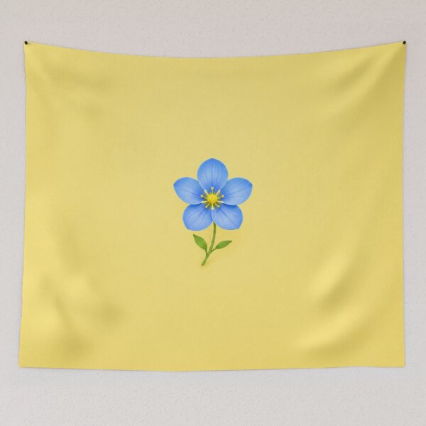 Item preview, Blue flower with yellow background designed and sold by irisArtts.