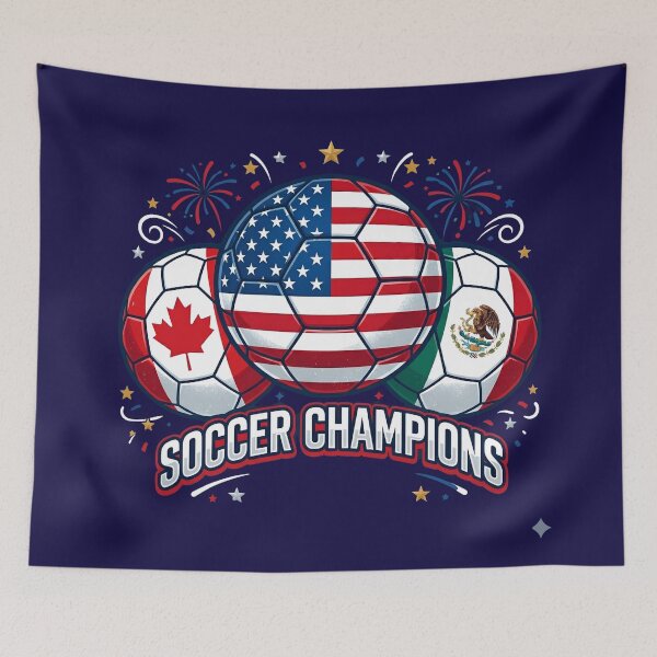 Item preview, Three Nations Football Fans Graphic – Patriotic North America Sports T-Shirt designed and sold by Basma Designs | Funny Shirts, Stickers & Mugs.