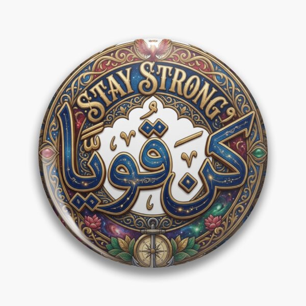 Item preview, Strong Mind Arabic Calligraphy - Premium Bilingual Motivational Art designed and sold by MemoMetaverse.