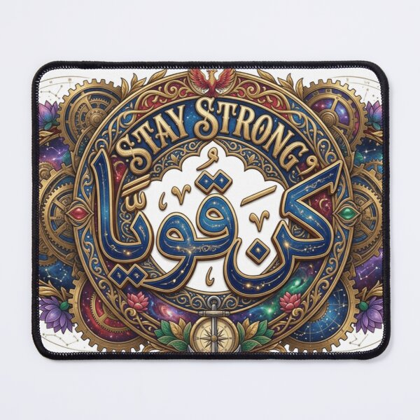 Item preview, Strong Mind Arabic Calligraphy - Premium Bilingual Motivational Art designed and sold by MemoMetaverse.