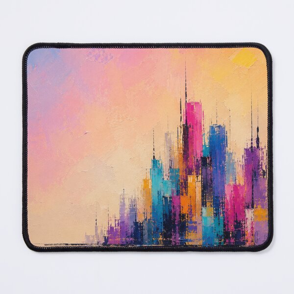 Item preview, Urban Glow Pastel Skyline – Abstract City Lights Painting designed and sold by Ingorgia.