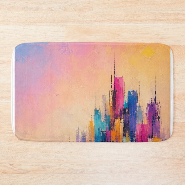 Item preview, Urban Glow Pastel Skyline – Abstract City Lights Painting designed and sold by Ingorgia.