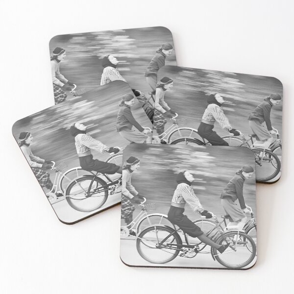 Item preview, Bicycle Riders, Vintage Black and White Photo designed and sold by IconicArchive.