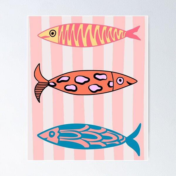 Item preview, Sardines Fish Retro Europe Style Summer Vibes  designed and sold by erozzz.