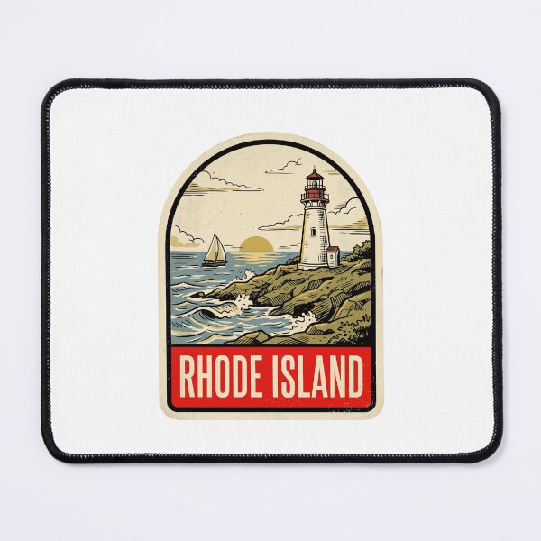 Item preview, Retro Rhode Island Ocean State Lighthouse Vintage Travel Badge designed and sold by Paper Drip.