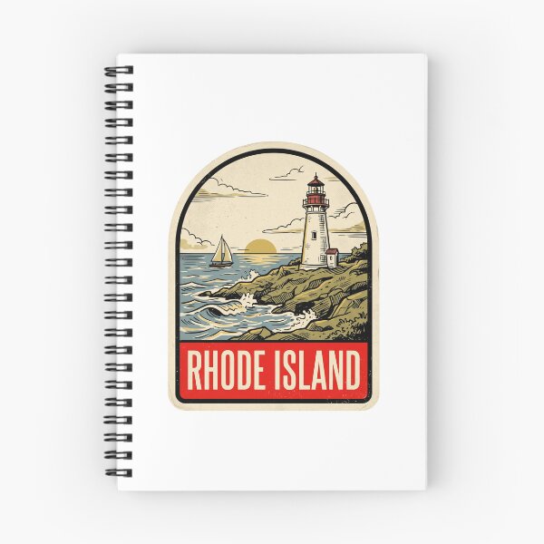 Item preview, Retro Rhode Island Ocean State Lighthouse Vintage Travel Badge designed and sold by Paper Drip.