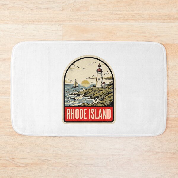 Item preview, Retro Rhode Island Ocean State Lighthouse Vintage Travel Badge designed and sold by Paper Drip.