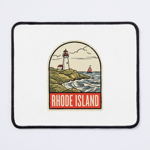Item preview, Retro Rhode Island Ocean State Lighthouse Vintage Travel Badge designed and sold by Paper Drip.