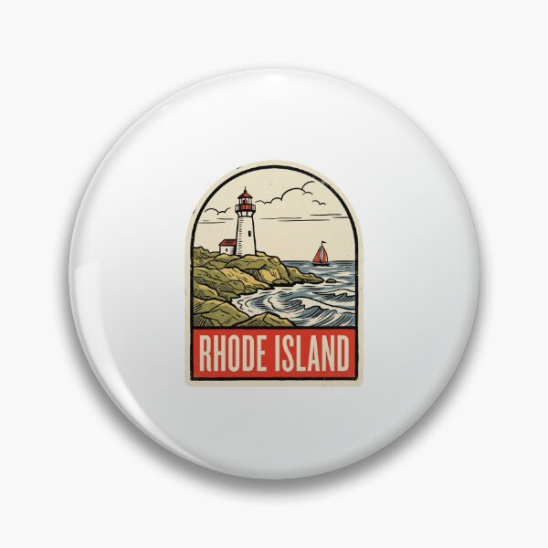 Item preview, Retro Rhode Island Ocean State Lighthouse Vintage Travel Badge designed and sold by Paper Drip.