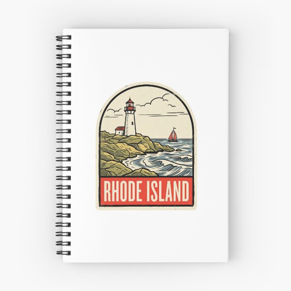 Item preview, Retro Rhode Island Ocean State Lighthouse Vintage Travel Badge designed and sold by Paper Drip.
