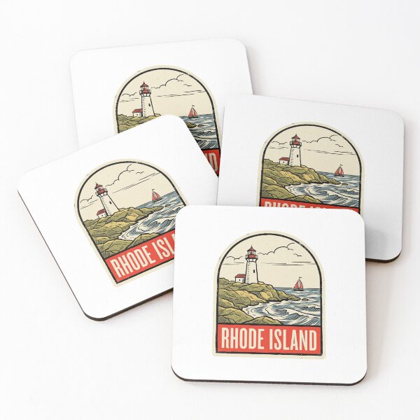 Item preview, Retro Rhode Island Ocean State Lighthouse Vintage Travel Badge designed and sold by Paper Drip.