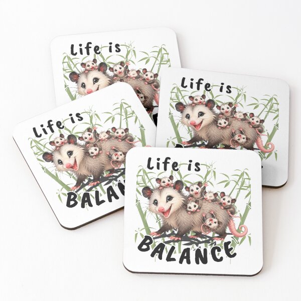 Item preview, Life is Balance Cute Opossum Family designed and sold by Heal of Souls Designs .