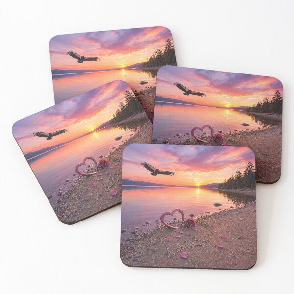 Item preview, Lakeside Love at Sunset  designed and sold by BlissBlvdShop.