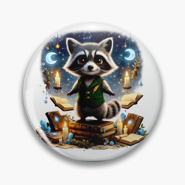 Item preview, Moonlit Book Lover Raccoon | Magical Cottagecore Fantasy Art designed and sold by Clothes With Smiling Animals Walt Gral.