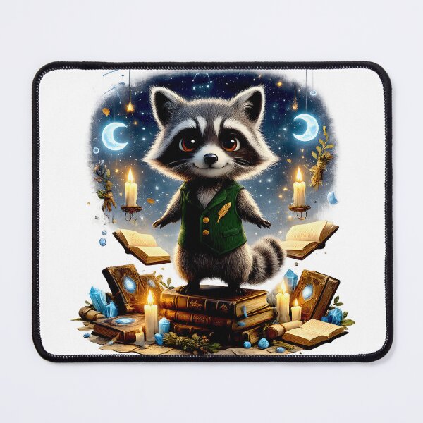 Item preview, Moonlit Book Lover Raccoon | Magical Cottagecore Fantasy Art designed and sold by Clothes With Smiling Animals Walt Gral.