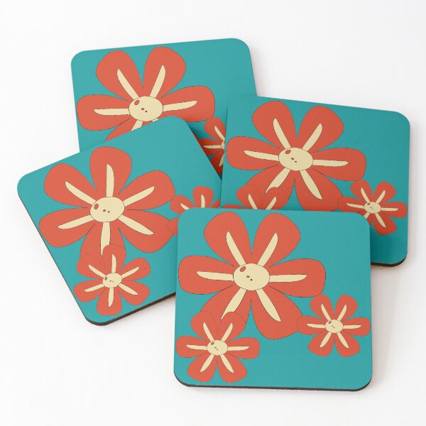 Item preview, Orange burned Retro Flowers 96 – Vintage Flower Design  designed and sold by StefanStudioArt.
