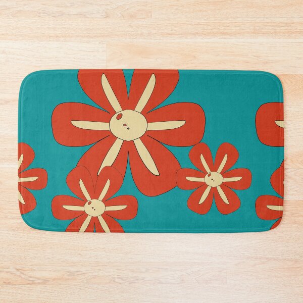 Item preview, Orange burned Retro Flowers 96 – Vintage Flower Design  designed and sold by StefanStudioArt.
