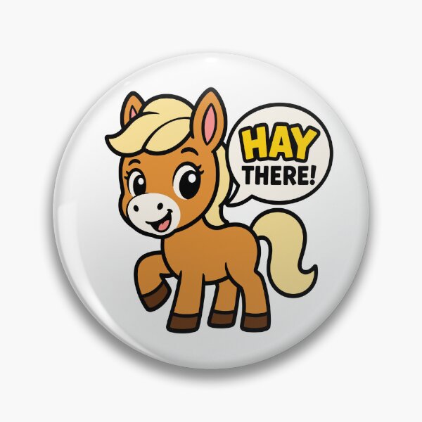 Item preview, Cute pony with Hay There speech bubble designed and sold by Lyfeinsights.