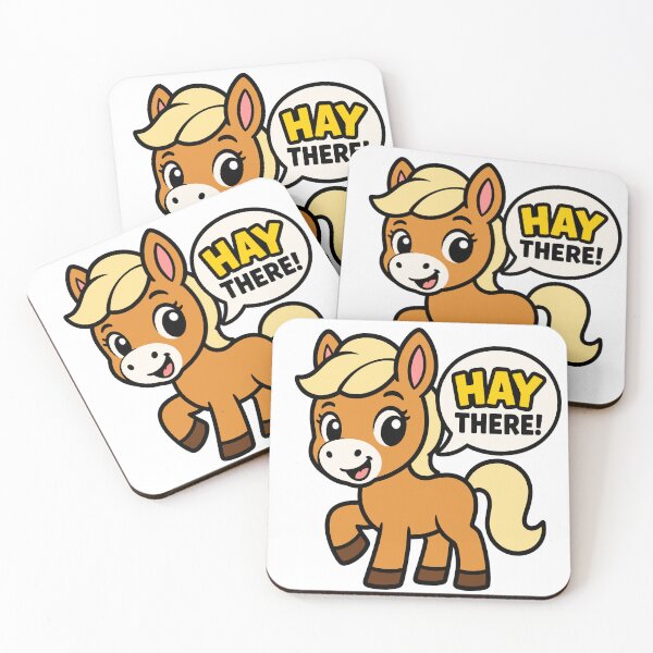 Item preview, Cute pony with Hay There speech bubble designed and sold by Lyfeinsights.