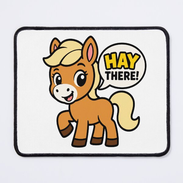 Item preview, Cute pony with Hay There speech bubble designed and sold by Lyfeinsights.