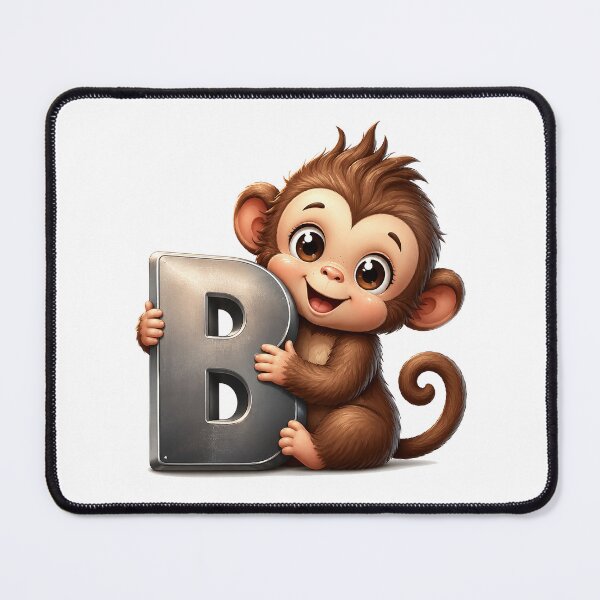 Item preview, Cheerful Monkey Letter B Buddy designed and sold by BlissBlvdShop.