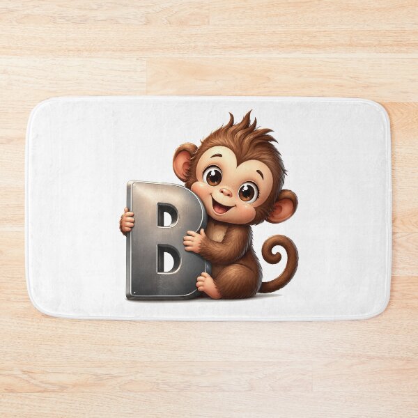 Item preview, Cheerful Monkey Letter B Buddy designed and sold by BlissBlvdShop.