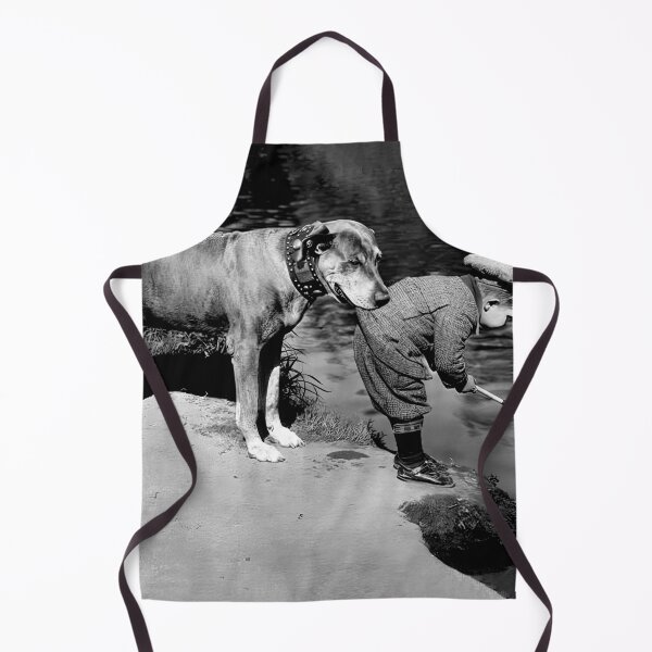 Item preview, Boy and Dog Playing Golf, Funny Vintage Black and White Photo designed and sold by IconicArchive.