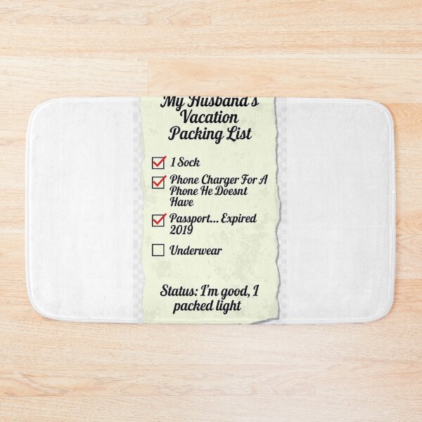 Item preview, My Husband's Vacation Packing List | Funny Wife Travel Checklist Humor Gift designed and sold by Petringo.