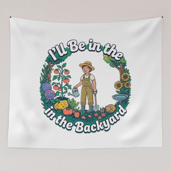 Item preview, I'll Be In The Backyard Gardening Lover Vintage Badge designed and sold by Wear Sculpt.
