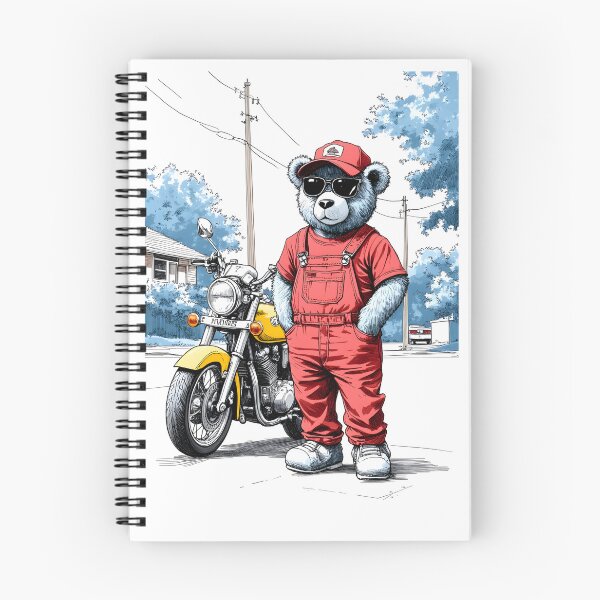 Item preview, Teddy Bear Mechanic with Motorbike Cartoon designed and sold by Museum Of Non-Existing Art.