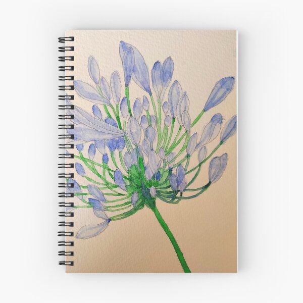 Item preview, Blue Agapanthus flower watercolour painting  designed and sold by esvb.