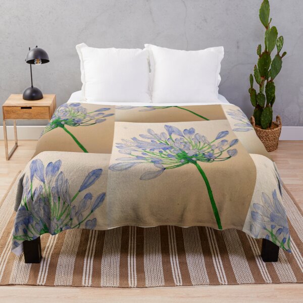 Item preview, Blue Agapanthus flower watercolour painting  designed and sold by esvb.