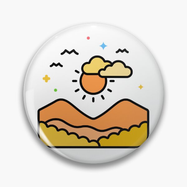 Item preview, Sunny Hills and Clouds Nature Illustration designed and sold by DailyDoodlesBySumbul.