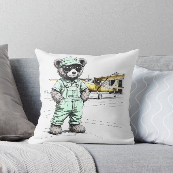 Item preview, Teddy Bear Mechanic with Airplane Cartoon designed and sold by Museum Of Non-Existing Art.