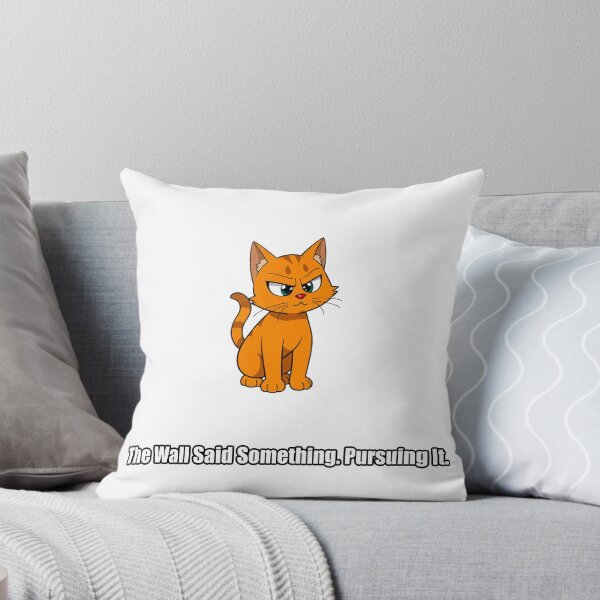 Item preview, Orange Cat Sticker - The Wall Said Something Pursuing It designed and sold by pawdrops.