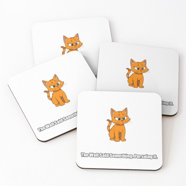 Item preview, Orange Cat Sticker - The Wall Said Something Pursuing It designed and sold by pawdrops.