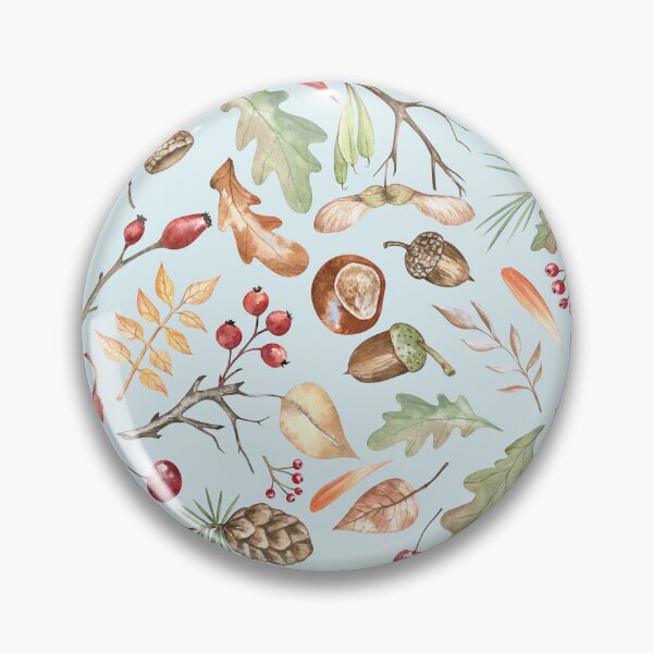 Item preview, Forest Themed Autumn Pattern on Sky-blue designed and sold by Flowersforbear.