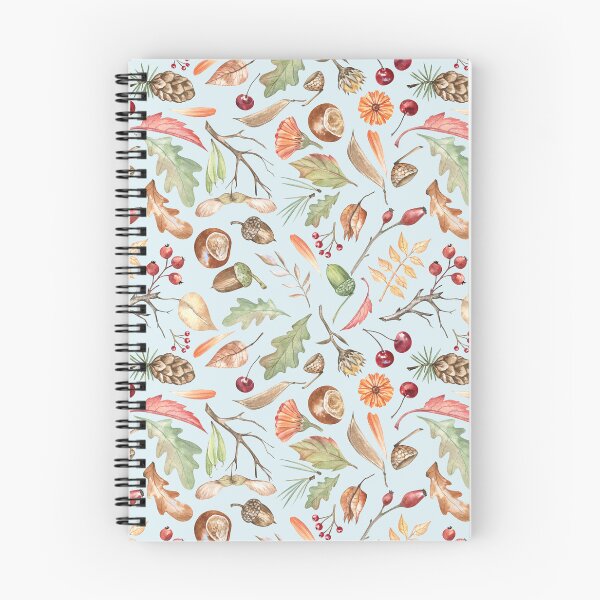 Item preview, Forest Themed Autumn Pattern on Sky-blue designed and sold by Flowersforbear.