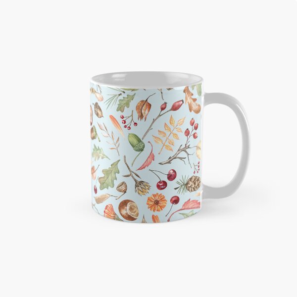Item preview, Forest Themed Autumn Pattern on Sky-blue designed and sold by Flowersforbear.
