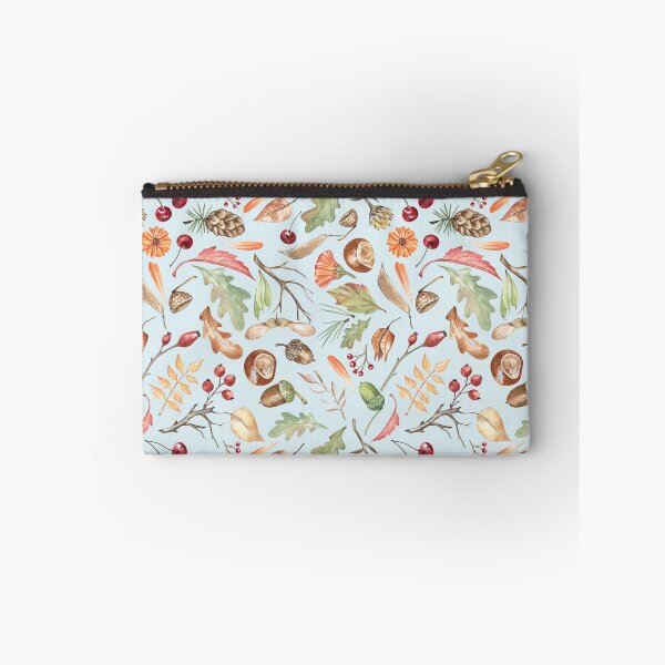 Item preview, Forest Themed Autumn Pattern on Sky-blue designed and sold by Flowersforbear.