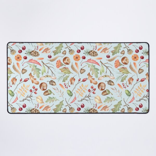 Item preview, Forest Themed Autumn Pattern on Sky-blue designed and sold by Flowersforbear.