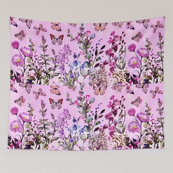 Item preview, Pink Sky, Flowers, and Butterflies designed and sold by ROSENDE ART HOUSE.
