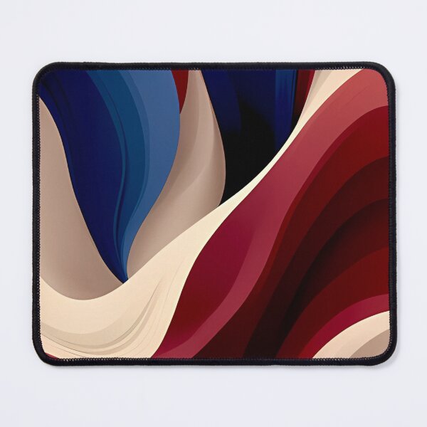 Item preview, Fluid Abstract Waves | Cream Red Navy Flow Art designed and sold by Shirdon2.