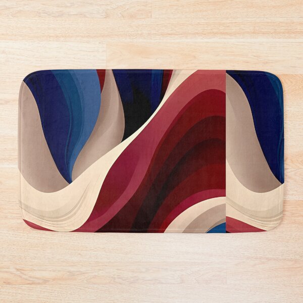 Artikelvorschau, Fließende abstrakte Wellen | Creme, Rot, Marineblau, Flow Art entworfen und verkauft von Shirdon2.