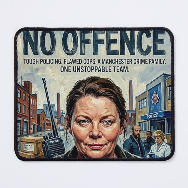Item preview, NO OFFENCE - Manchester Crime Drama - DI Deering Oil Painting Art Print designed and sold by Art's Diner.