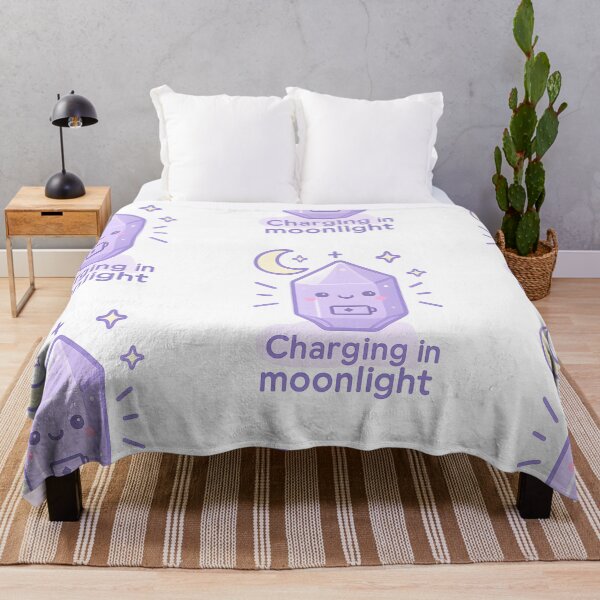 Item preview, Charging in Moonlight — Cute Kawaii Crystal, Spiritual Humor Sticker designed and sold by MildlyCosmic.