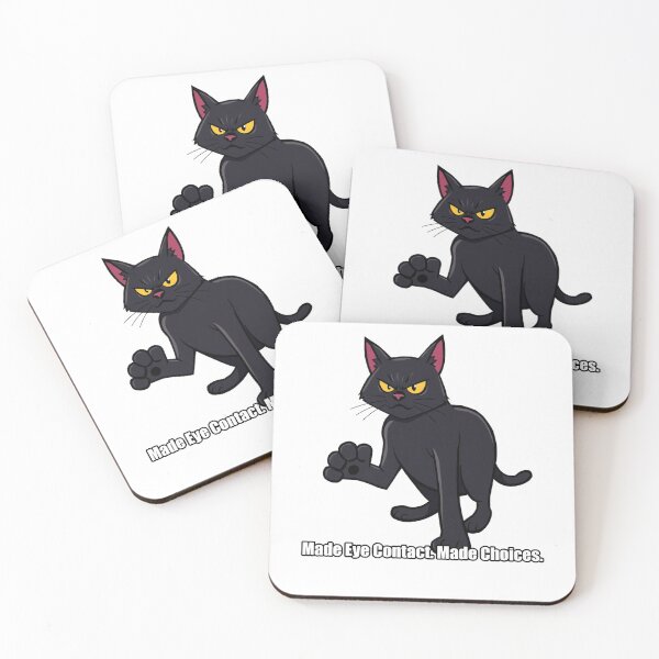 Item preview, Black Cat Sticker - Made Eye Contact Made Choices - Funny Black Cat Gift designed and sold by pawdrops.